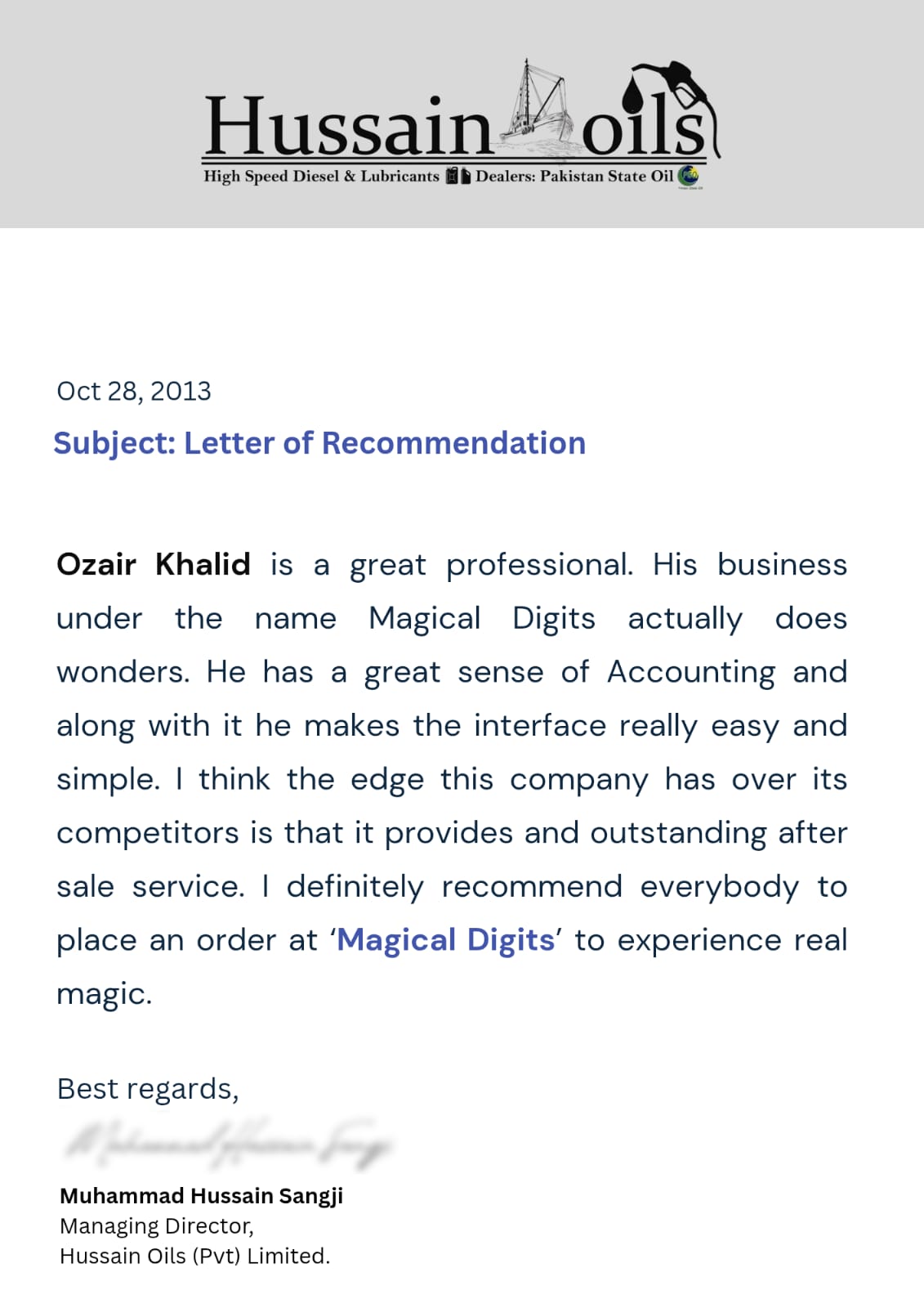 Testimonial gallery